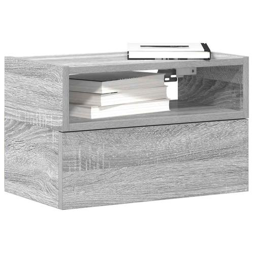 vidaXL Nachtkastjes 2st wandgemonteerd 45x26x28,5cm grijs, Huis en Inrichting, Slaapkamer | Nachtkastjes, Nieuw, Hout, Verzenden