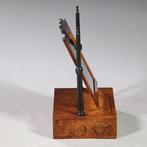 Kapspiegeltje in berken wortel en mahonie ca 1890 kantelbaar, Antiek en Kunst, Ophalen of Verzenden