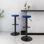 vidaXL Barkrukken 2 st fluweel blauw, Huis en Inrichting, Barkrukken, Verzenden, Nieuw
