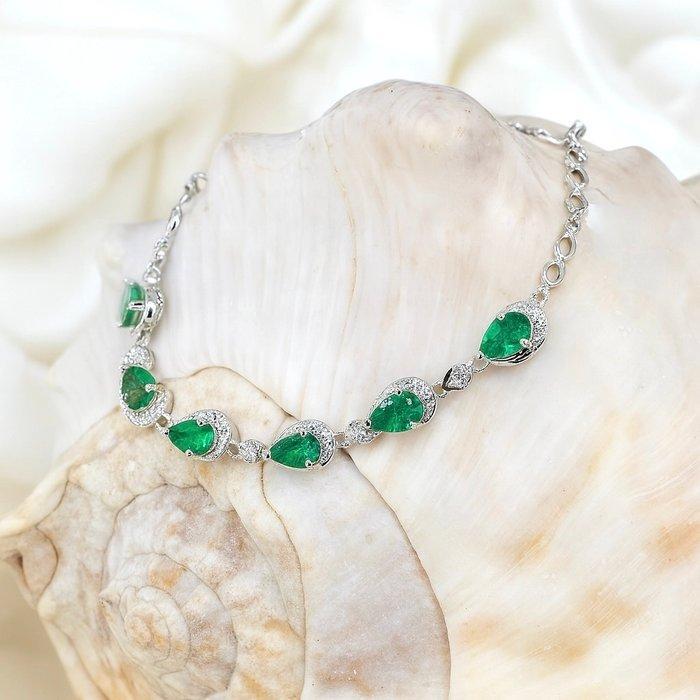 Zonder minimumprijs - Armband Verguld Smaragd - Topaas - 18K, Sieraden, Tassen en Uiterlijk, Armbanden