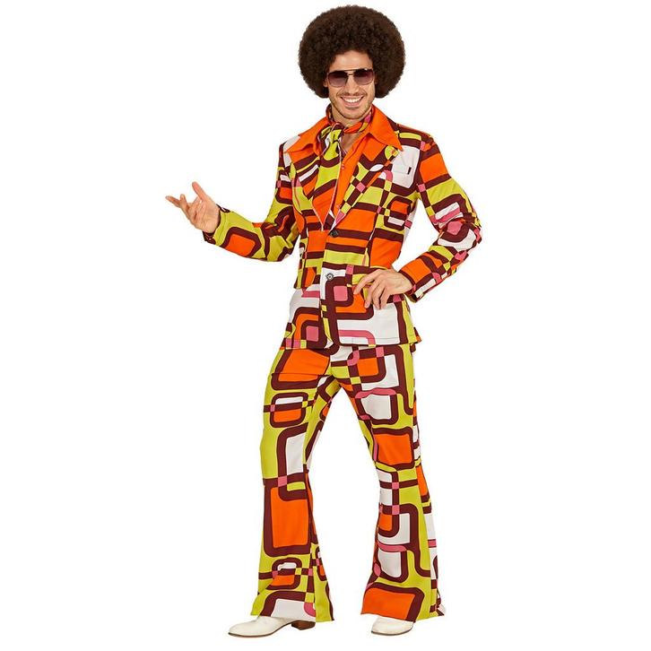 Disco 70S Kostuum Oranje Heren, Kleding | Heren, Carnavalskleding en Feestkleding, Nieuw, Verzenden