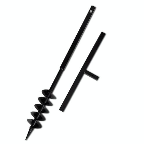 vidaXL Grondboor met handvat en schroefkop (dubbele schroef), Tuin en Terras, Hand-tuingereedschap, Nieuw, Verzenden