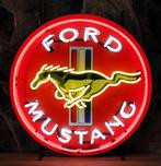 Ford Mustang Neon Verlichting Gele Paard 65 x 65 cm, Ophalen, Gebruikt