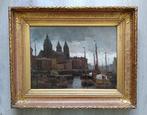 Kees van Waning (1861-1929) - Stadsgezicht Amsterdam, Antiek en Kunst, Kunst | Schilderijen | Klassiek