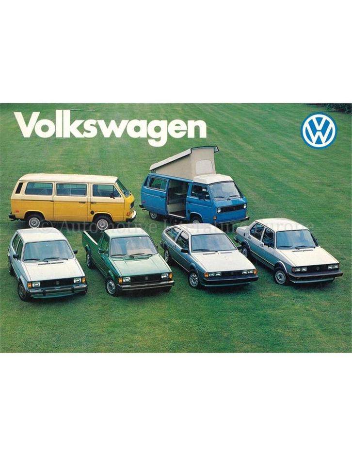 1982 VOLKSWAGEN PROGRAMMA BROCHURE ENGELS, Boeken, Auto's | Folders en Tijdschriften, Volkswagen