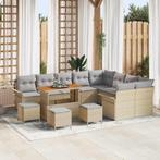vidaXL Tuin Sofa Set 13 pcs Beige poly rattan, Verzenden, Nieuw