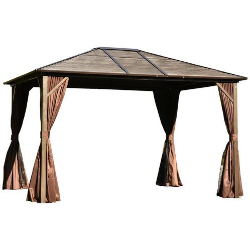 TRUUSK Tuinpaviljoen Met Metalen Dak 3 X 3,7 X 2,6 M 4 Gordi, Tuin en Terras, Partytenten, Nieuw, Verzenden