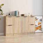 vidaXL Dressoirs 3 st bewerkt hout sonoma eiken, Huis en Inrichting, Kasten | Dressoirs, Verzenden, Nieuw, 50 tot 100 cm, 25 tot 50 cm
