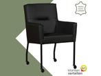 Leren eetkamerstoel Lucky - Toledo Nero (zwart), Bohemian, Industrieel, Modern, Scandinavisch, Zwart, Nieuw, Leer