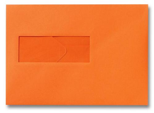 Envelop 15,6 x 22 cm Donkeroranje venster, Hobby en Vrije tijd, Kaarten | Zelf maken, Verzenden