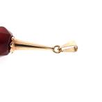 Gouden vintage kegel hanger met granaat (granaat steen), Ophalen of Verzenden, Gebruikt, Goud, Overige merken