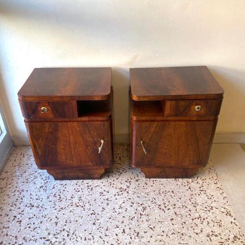 Nachtkastje (2) - Olive, Walnoot - Met houten piano, Antiek en Kunst, Kunst | Designobjecten