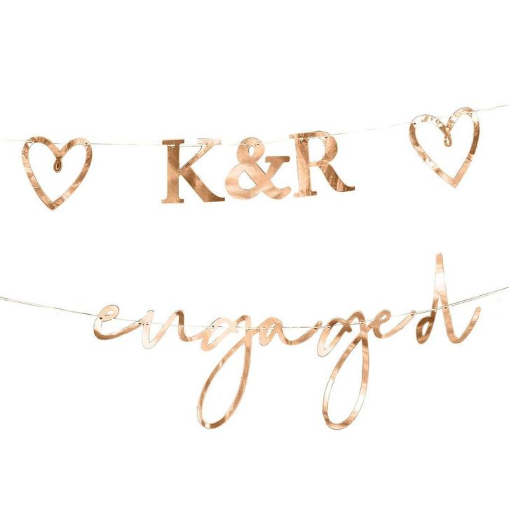 Rose Gouden Bruiloft Letterslinger Engaged 4m 2st, Hobby en Vrije tijd, Feestartikelen, Nieuw, Verzenden