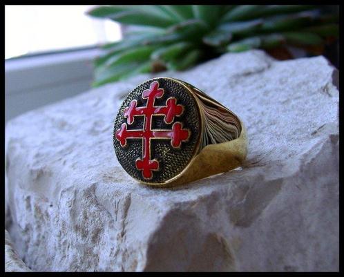 AJS Cross of Lorraine keramische emaille 24 kt goud verguld, Antiek en Kunst, Antiek | Boeken en Bijbels