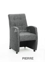 Eetkamerstoel Pierre - eetkamerstoelen - Grijs, Nieuw, Grijs, Stof