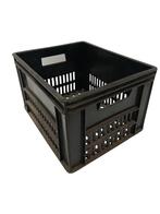 Stapelkrat 400x300x250 mm – Geperforeerd – Zwart – Gebruikt, Ophalen of Verzenden, Gebruikt, Krat