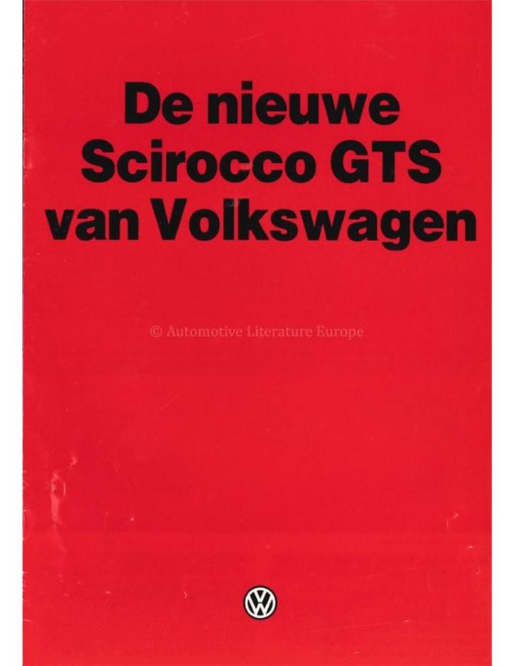 1983 VOLKSWAGEN SCIROCCO GTS BROCHURE NEDERLANDS, Boeken, Auto's | Folders en Tijdschriften, Volkswagen