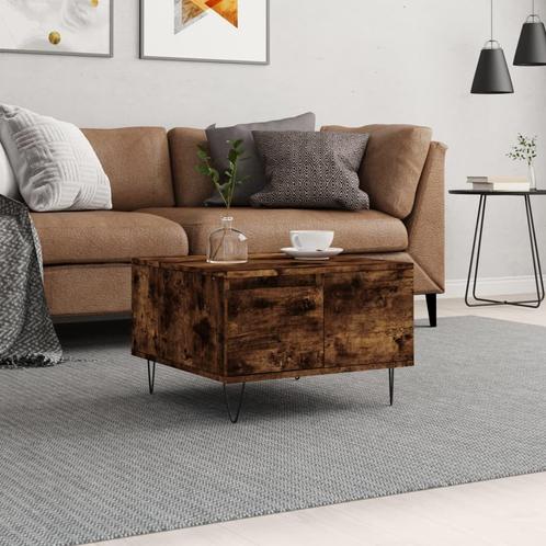 vidaXL Salontafel 55x55x36,5 cm bewerkt hout gerookt, Huis en Inrichting, Tafels | Salontafels, 50 tot 100 cm, Nieuw, Overige houtsoorten