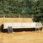 vidaXL 4-delige Loungeset met kussens poly rattan bruin, Tuin en Terras, Verzenden, Nieuw, Rotan, Loungeset