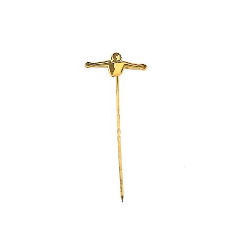 Gouden reversspeld, dasspeld | akzonobel (vintage) (vintage), Sieraden, Tassen en Uiterlijk, Broches, Overige kleuren, Gebruikt