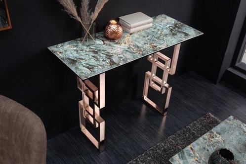 Design consoletafel ATLANTIS 100cm turquoise keramiek, Huis en Inrichting, Tafels | Sidetables, Ophalen of Verzenden