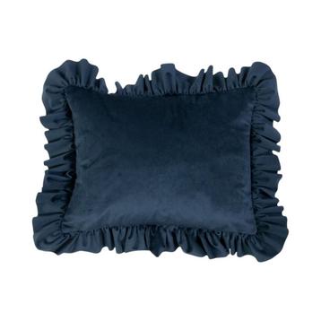 kussen fluweel rouche navy 35x45cm beschikbaar voor biedingen