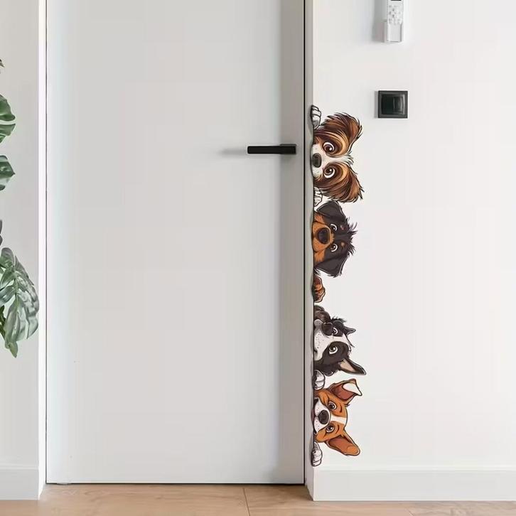 Deursticker Happy Dogs, Dieren en Toebehoren, Honden-accessoires, Nieuw, Verzenden