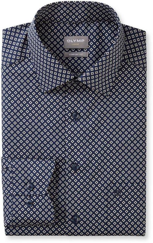 Olymp Luxor Beige Bloemenprint maat 44 Heren, Kleding | Heren, Overhemden, Blauw, Nieuw, Verzenden