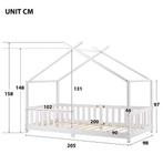 Kinderhuisbed 90x200 cm – Massief Houten Bed Dak, Verzenden, Nieuw
