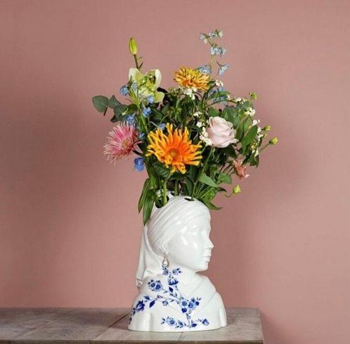 Delfts Blauw - Beeldje, Meisje met de Parel vaas - 32 cm -, Antiek en Kunst, Antiek | Glas en Kristal
