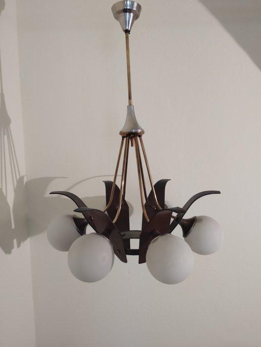 Plafondlamp - Teak, Antiek en Kunst, Antiek | Lampen