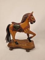 sculptuur, Speelgoed paard op wielen - 42 cm - Hout - 1950