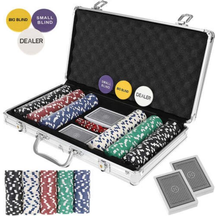 Malatec Poker Set met 300 Chips - Compleet en Veilig in A..., Kinderen en Baby's, Speelgoed | Overig, Nieuw, Ophalen of Verzenden