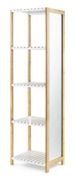 Spiegelkast - Modern - 4 Planken - MDF & Bamboe -, Nieuw, Verzenden