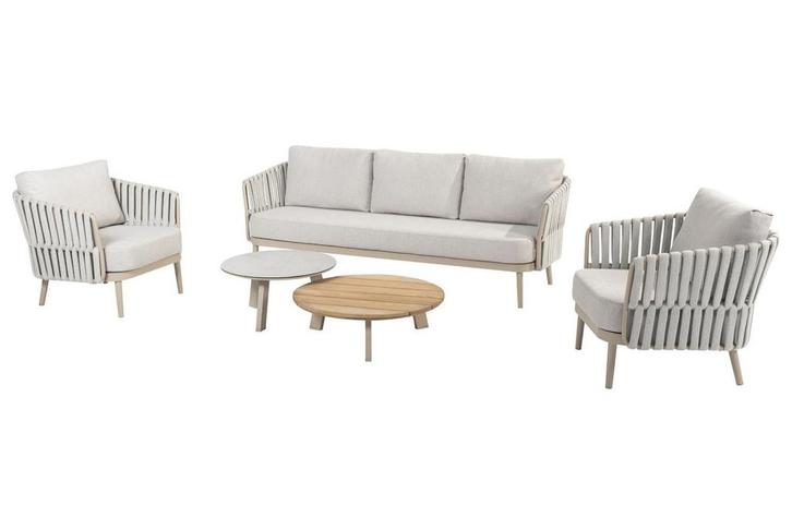 Taste by 4 Seasons Eva loungeset latte met 2 Emma tafels, Tuin en Terras, Tuinsets en Loungesets, Ophalen of Verzenden