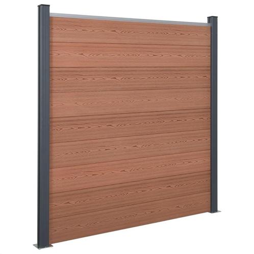 vidaXL Schuttingpaneelset 180x186 cm HKC bruin, Tuin en Terras, Schuttingen, Nieuw, Kunststof, 1 tot 2 meter, Verzenden