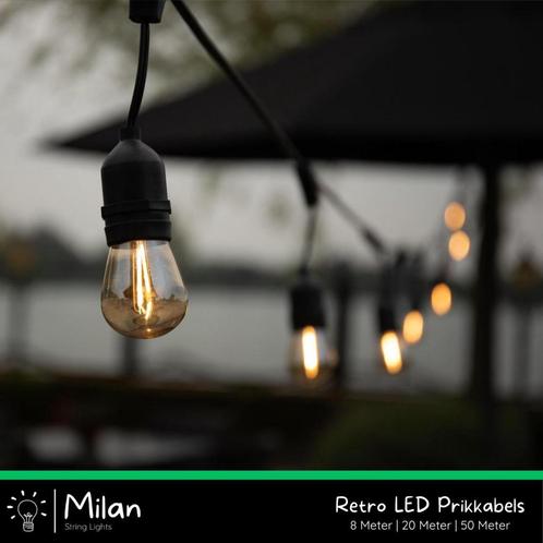 ACTIE - Prikkabel - 20 Meter - 30 Lampjes - Hoge Kwaliteit, Tuin en Terras, Buitenverlichting, Waterbestendig, Netvoeding, Minder dan 50 watt