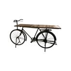 Sidetable, fiets metaal met houten tafelblad, Ophalen of Verzenden, Nieuw