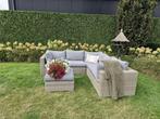 Prachtige hoekloungeset met tafel, Tuin en Terras, Tuinsets en Loungesets, 5 zitplaatsen, Hocker, Zo goed als nieuw, Loungeset