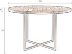 Dutchbone Class - Eettafel Rond 120 cm - Visgraat tafelblad, Verzenden, Nieuw
