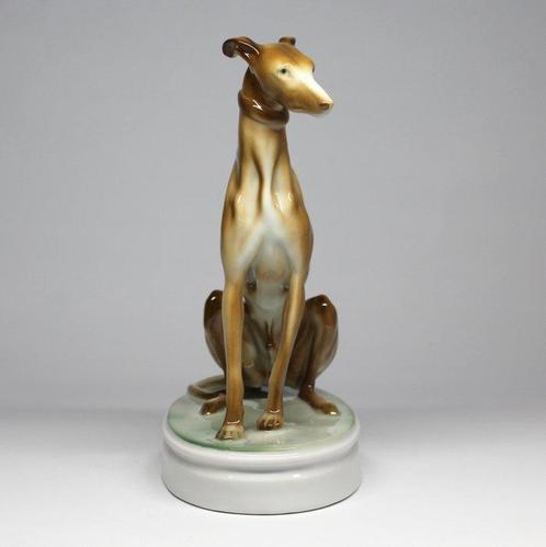 Zsolnay - Beeldje - Art deco greyhound - Porselein, Antiek en Kunst, Antiek | Glas en Kristal