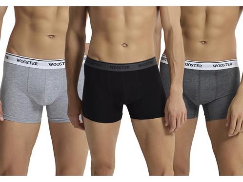3-Pack WOOSTER® Heren Boxershorts - Zwart-Grijs-Antraciet, Kleding | Heren, Ondergoed, Verzenden