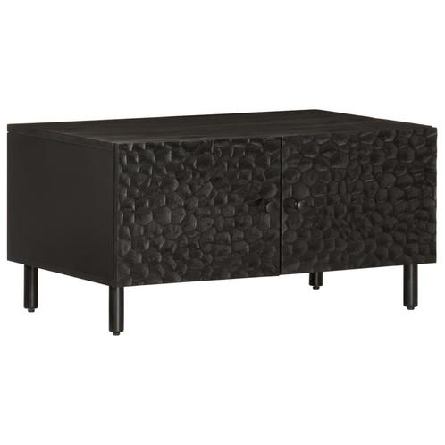vidaXL Salontafel 80x50x40 cm massief mangohout zwart, Huis en Inrichting, Tafels | Salontafels, 50 tot 100 cm, Nieuw, Overige houtsoorten