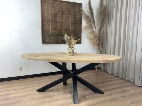 Massief eiken ovale tafel Ovaal ook verjongd MAATWERK, Huis en Inrichting, Tafels | Eettafels, 50 tot 100 cm, 200 cm of meer, Ovaal