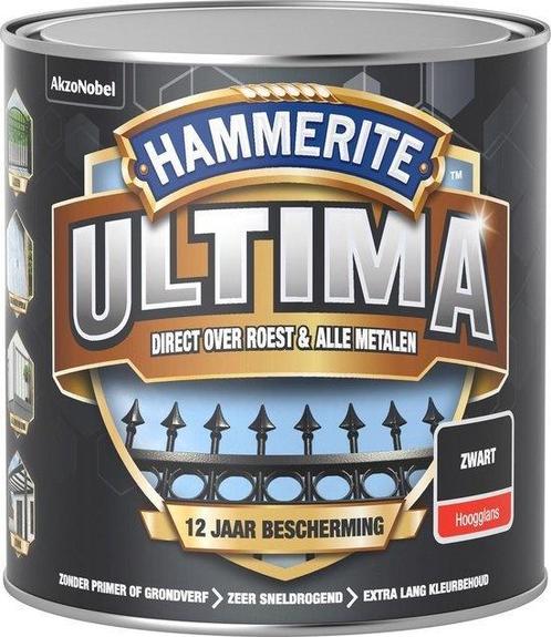 Hammerite Ultima Metaallak Hoogglans Zwart 750 ml, Doe-het-zelf en Verbouw, Verf, Beits en Lak, Nieuw, Ophalen of Verzenden
