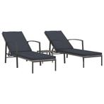 Luxe Ligbedden Rattan Grijs - Retourdeal - Comfort & Design, Ophalen of Verzenden, Nieuw, Rotan, Verstelbaar