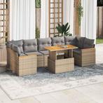 vidaXL 8-delige Loungeset met kussens poly rattan acacia, Verzenden, Nieuw, Rotan, Loungeset