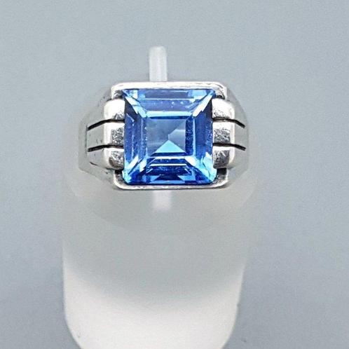 Zilver, Art Deco - Ring - Blauwe Spinel (Getest!), Antiek en Kunst, Kunst | Designobjecten
