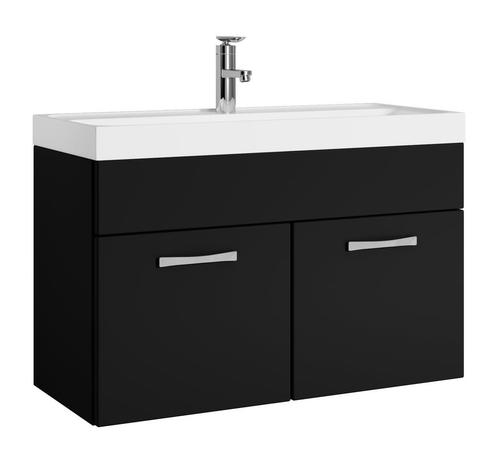 Badkamermeubel Set Paso 01 80 cm Mat Zwart Badmeubel, Huis en Inrichting, Badkamer | Badkamermeubels, Nieuw, Wastafelkast, Verzenden
