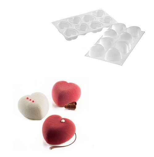 Silikomart Siliconen Bakvorm Hart (8x) 6,3x6,5x3,9cm+cutter, Hobby en Vrije tijd, Taarten en Cupcakes maken, Nieuw, Verzenden
